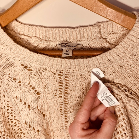 Lucky Brand Mixed Stitch Ivy Sweater Medium - Picture 5 of 8